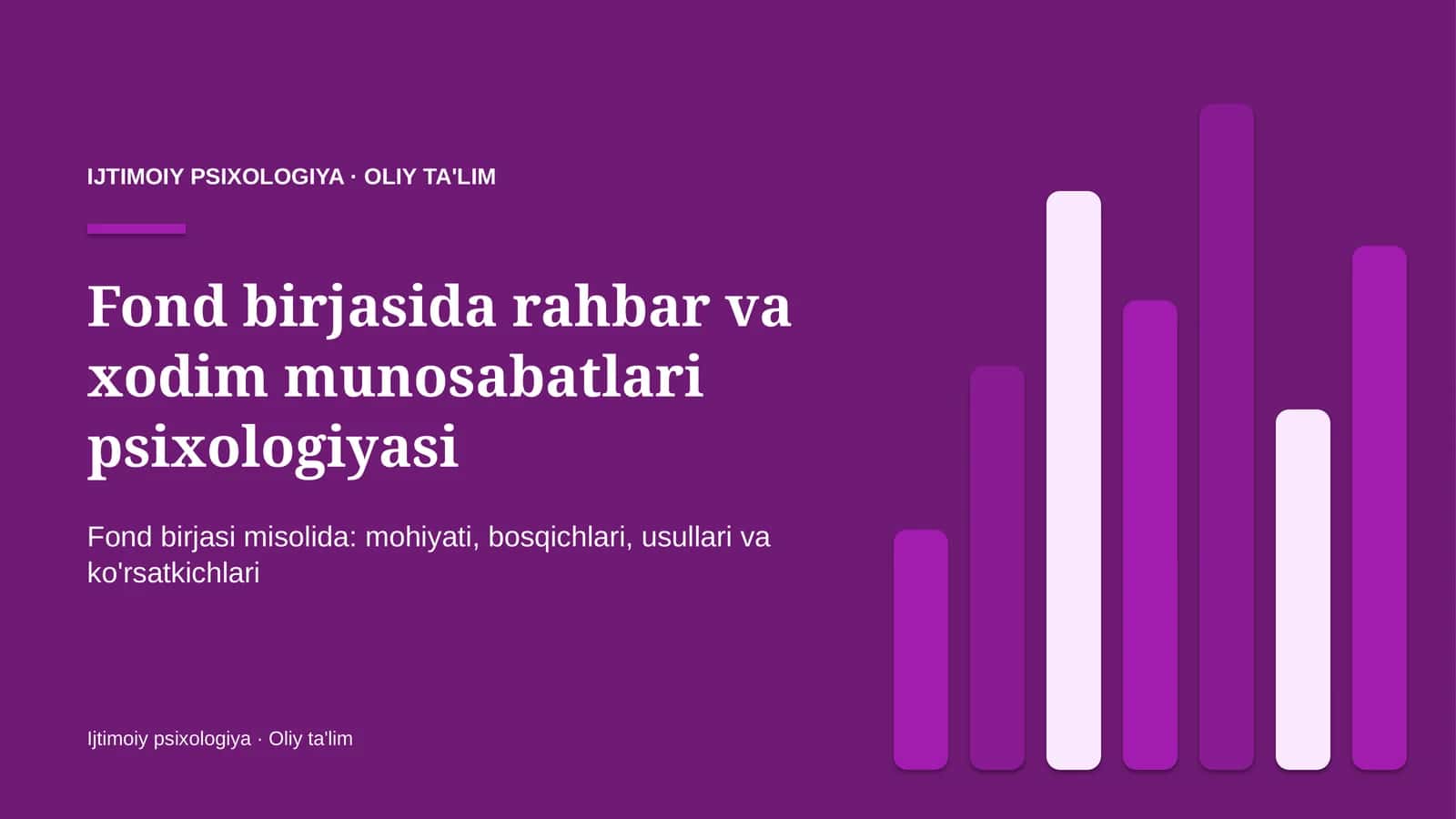 Fond birjasida rahbar va xodim munosabatlari psixologiyasi