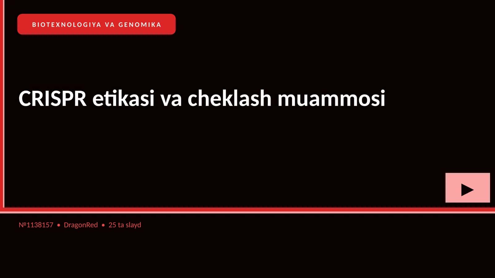 BIOTEXNOLOGIYA VA GENOMIKA