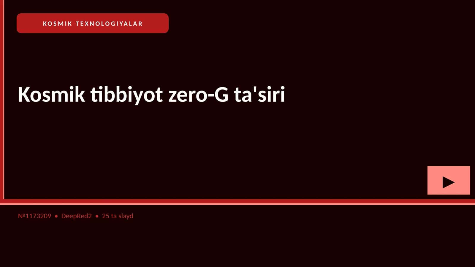 Kosmik tibbiyot zero-G ta'siri