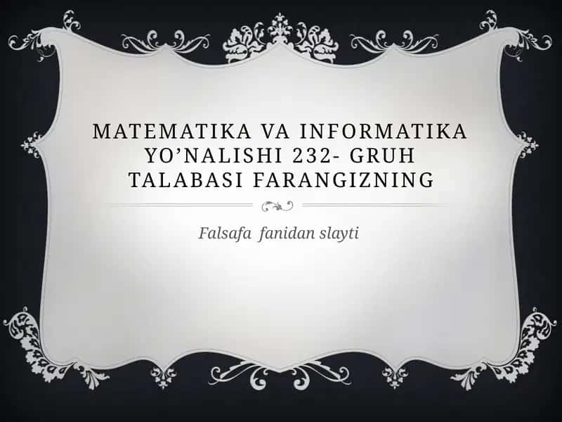 Falsafa fanidan slayt