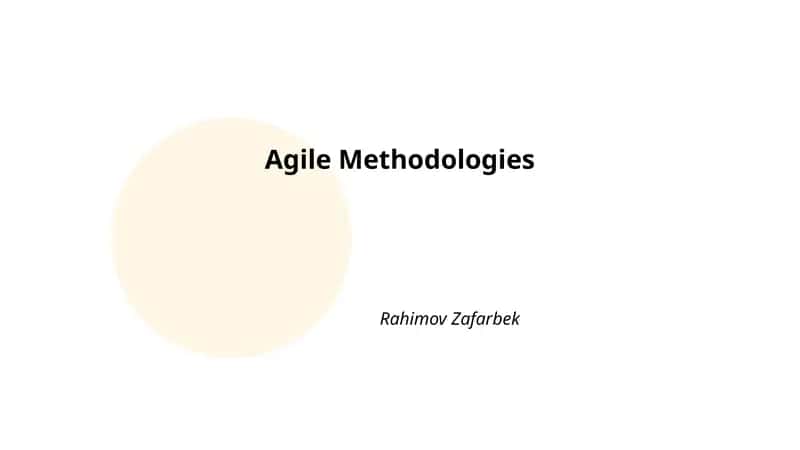 Agile yondashuvning asosiy tushunchalari