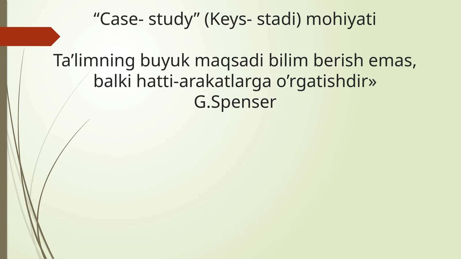 “Case- study” (Keys- stadi) mohiyati