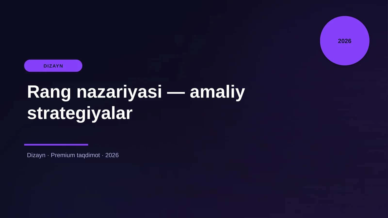 Rang nazariyasi — amaliy strategiyalar