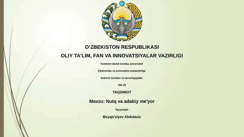 Nutq va adabiy me'yor