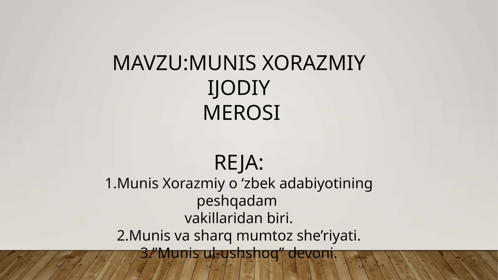 Munis Xorazmiy va uning"Munis ul-ushshoq" asari