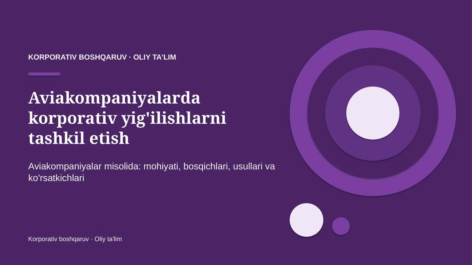 Korporativ boshqaruv · Oliy ta'lim