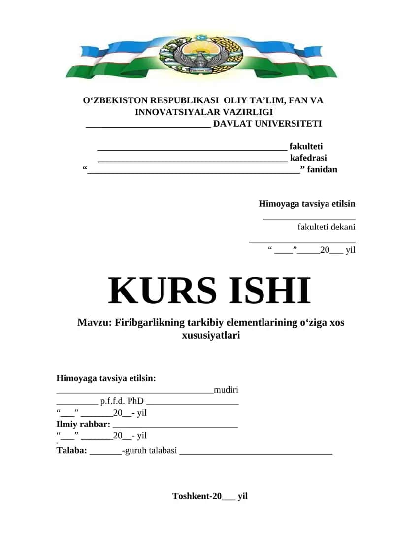 Firibgarlikning tarkibiy elementlarining o’ziga xos xususiyatlari