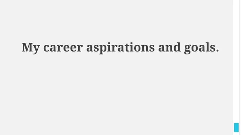 My Career Aspirations and Goals