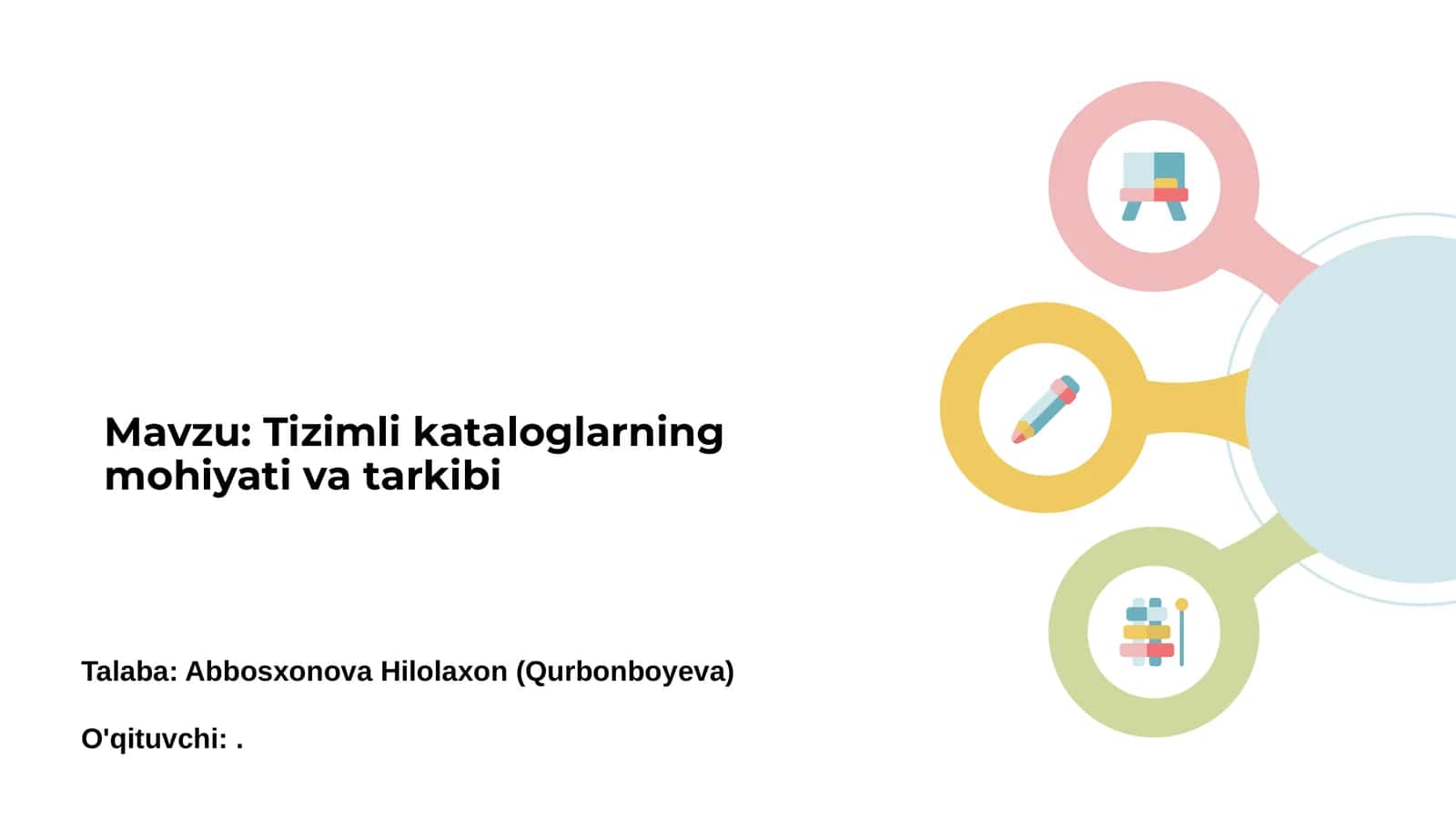 Tizimli kataloglarning mohiyati va tarkibi