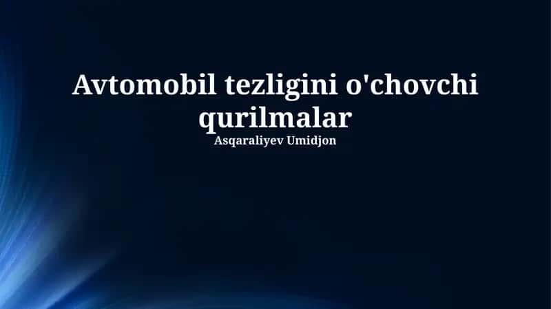 Lazer tezlik o'lchagichlar