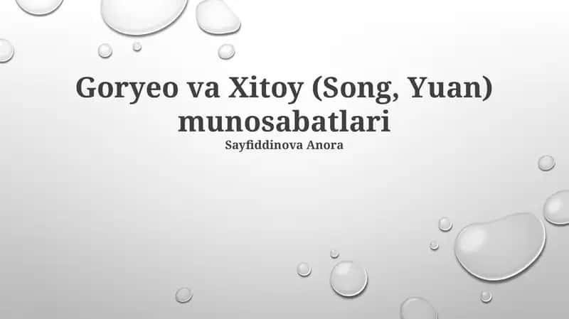 Goryeo va Xitoy (Song, Yuan) munosabatlari