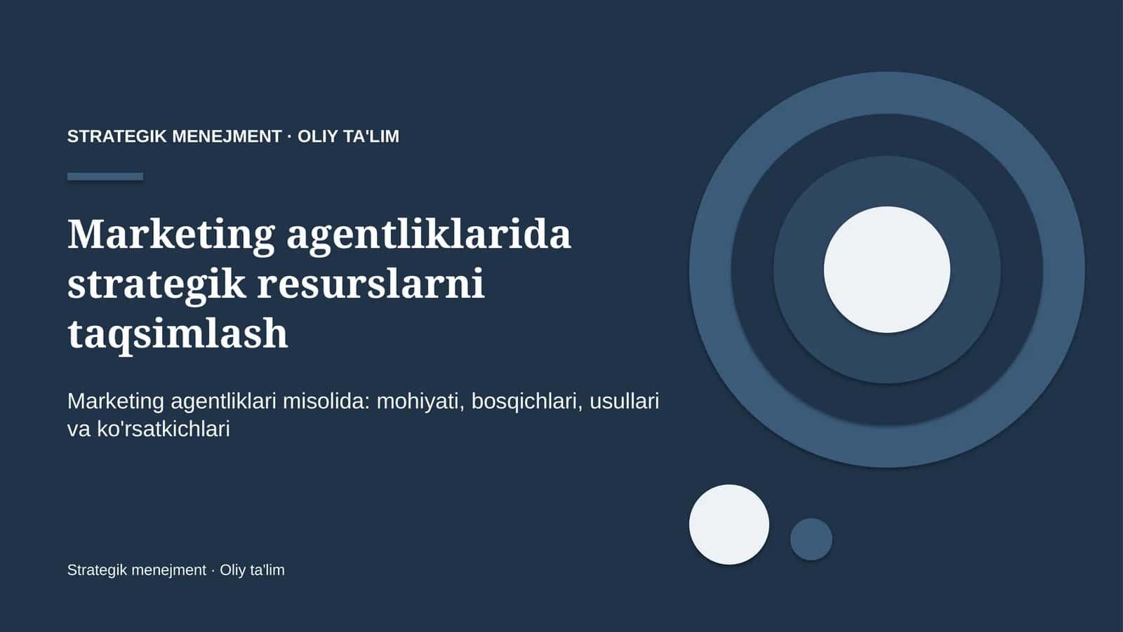 marketing agentliklarida strategik resurslarni taqsimlash 7475