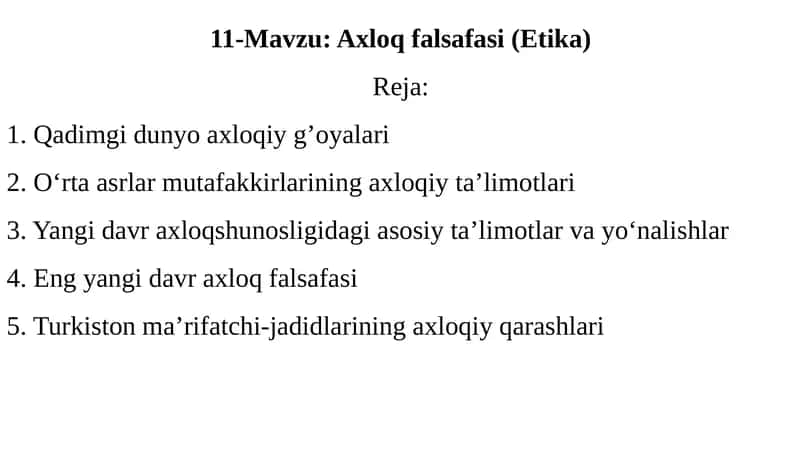 Axloq falsafasi (Etika)