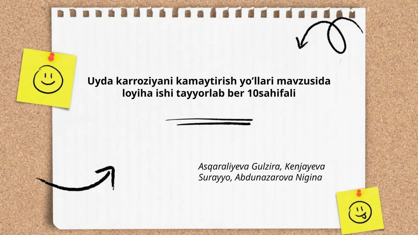 Uyda karroziyani kamaytirish yoʼllari mavzusida loyiha ishi tayyorlab ber 10sahifali
