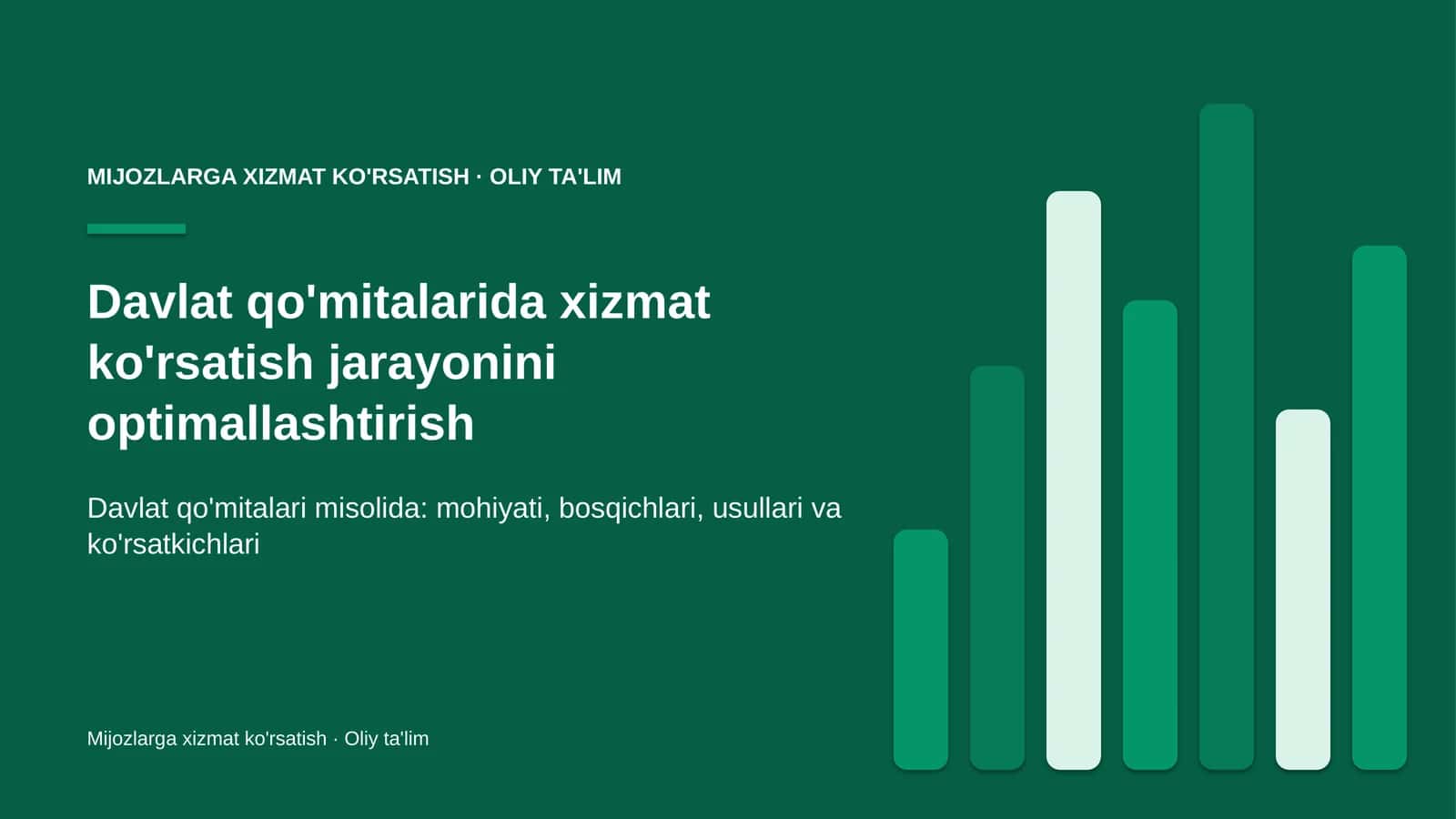 Davlat qo'mitalarida xizmat ko'rsatish jarayonini optimallashtirish