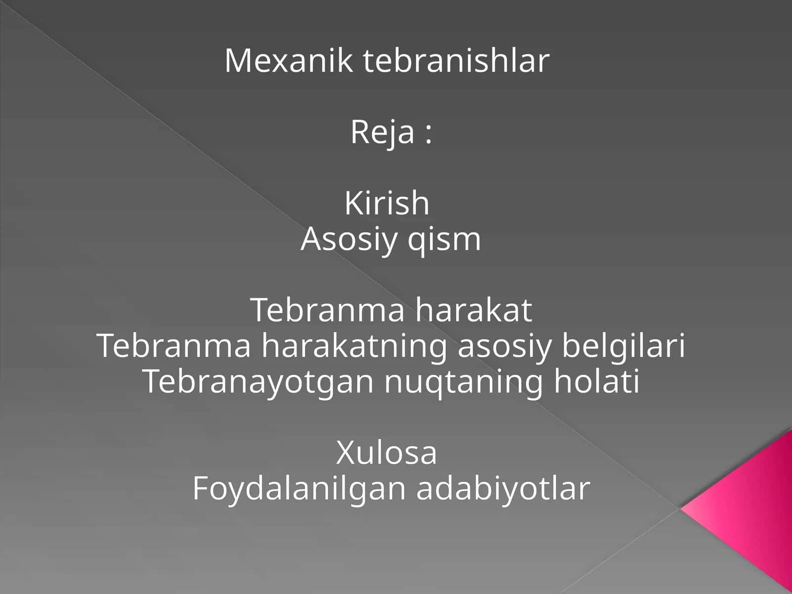 Mehanik tebranishlar