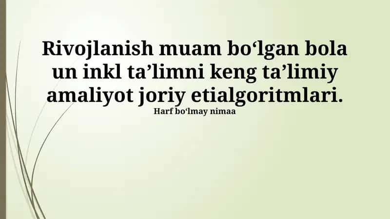 Inklyuziv Ta'lim Algoritmlari