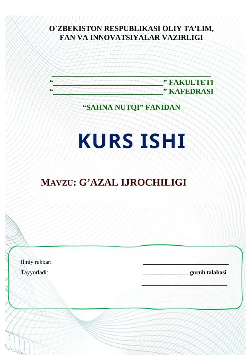 G’AZAL IJROCHILIGI
