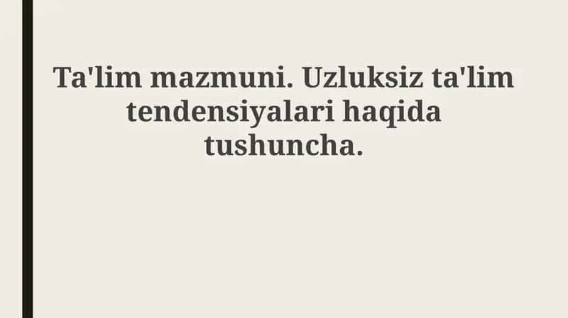 Ta'lim mazmuni