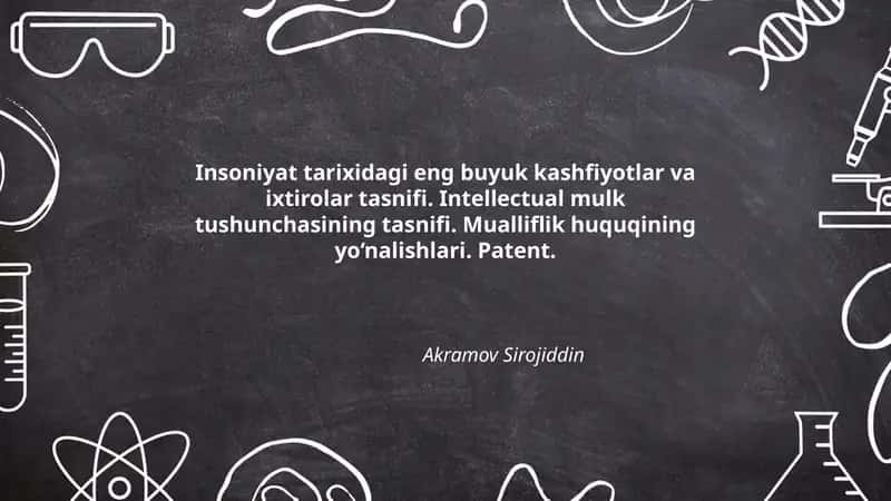 Insoniyat tarixidagi eng buyuk kashfiyotlar va ixtirolar tasnifi
