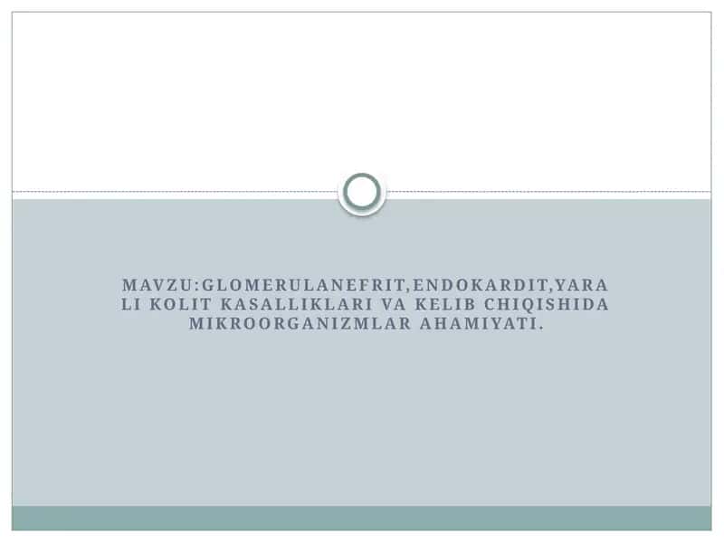 Glomerulonefrit. Endokardit. Yarali kolit