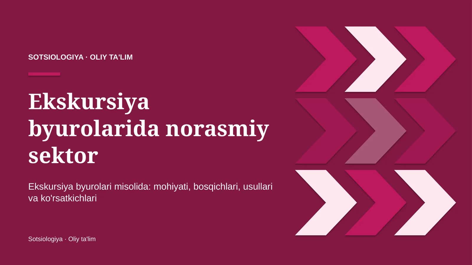 Ekskursiya byurolarida norasmiy sektor