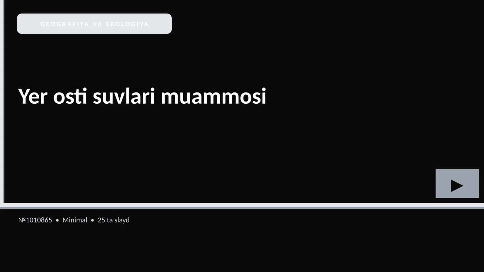 Yer osti suvlari muammosi