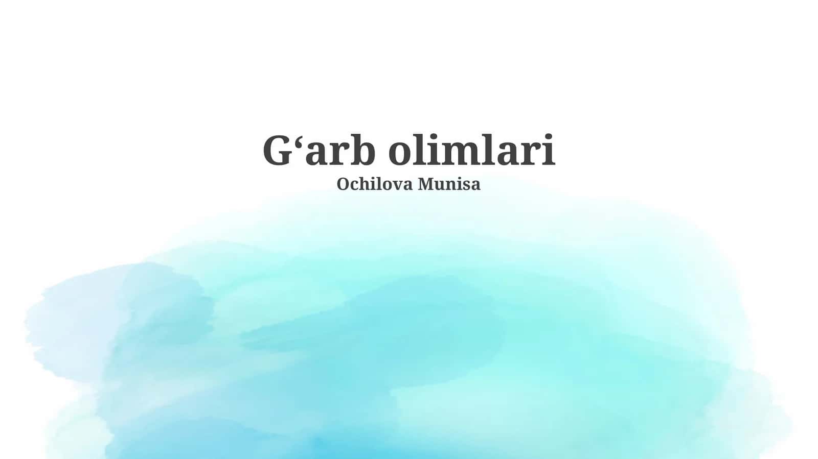 Gʻarb olimlari
