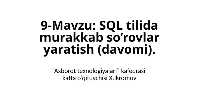 SQL JOIN