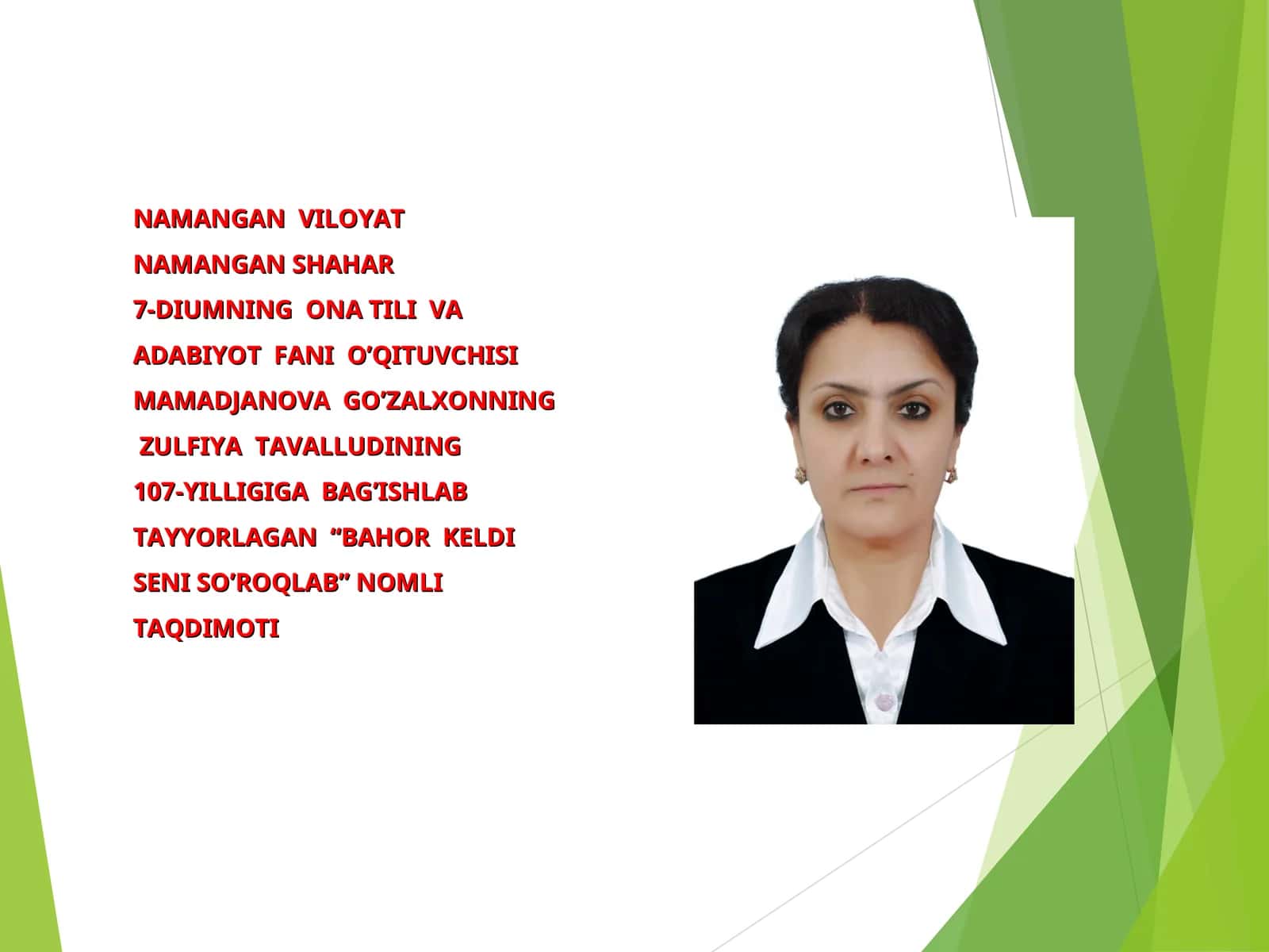 BAHOR KELDI SENI SO’ROQLAB