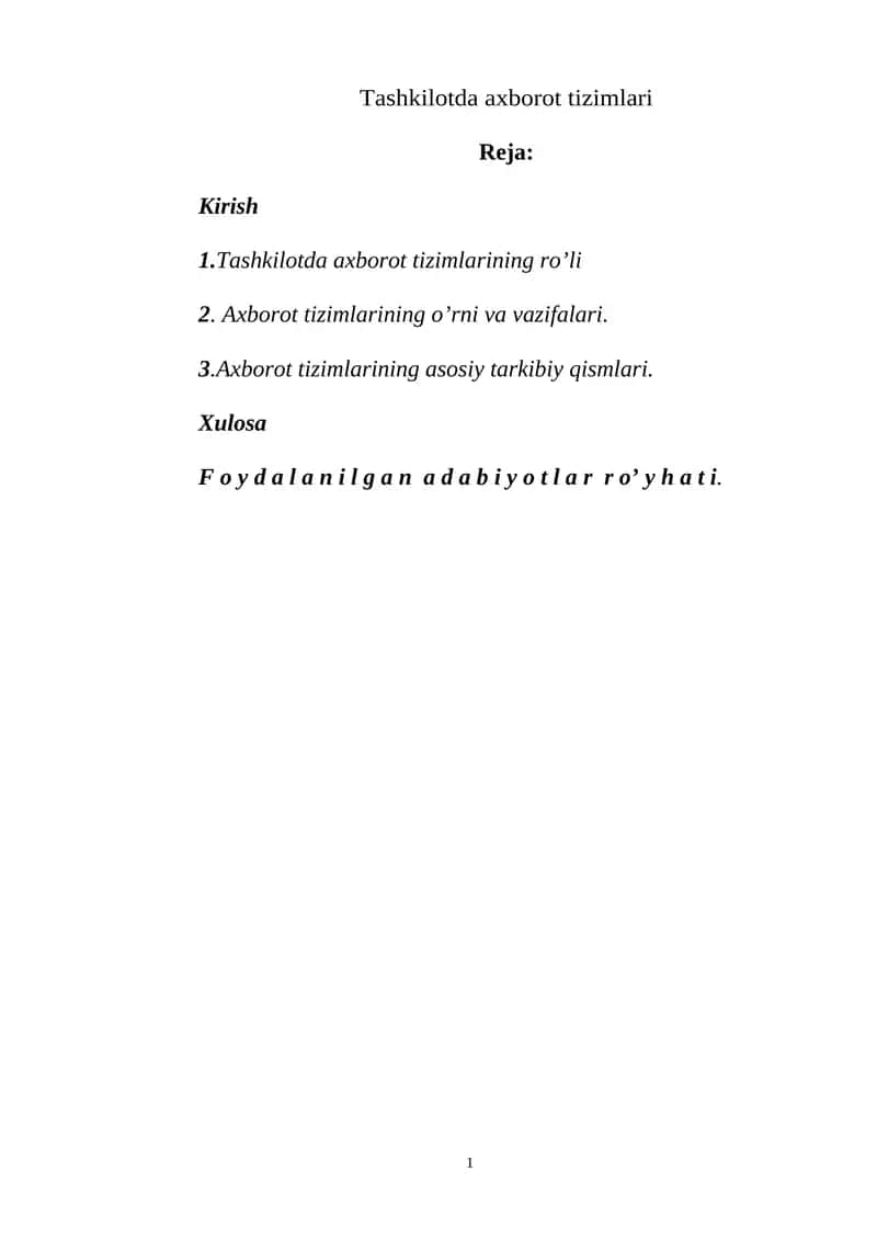 Axborot tizimlari