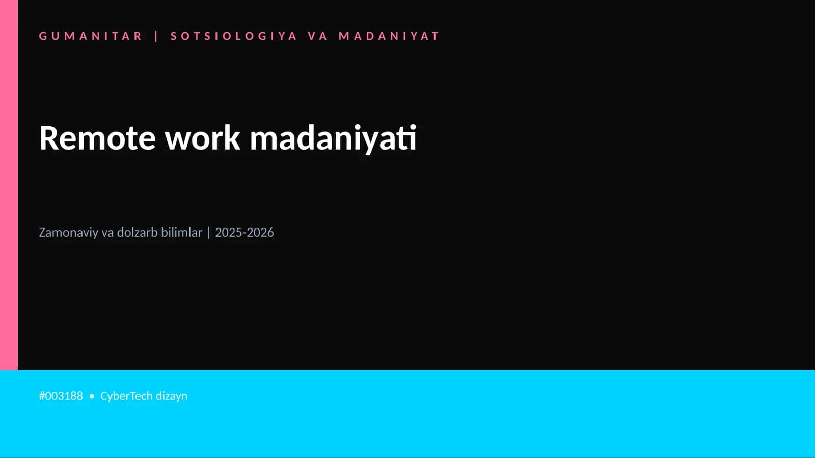 Remote work madaniyati