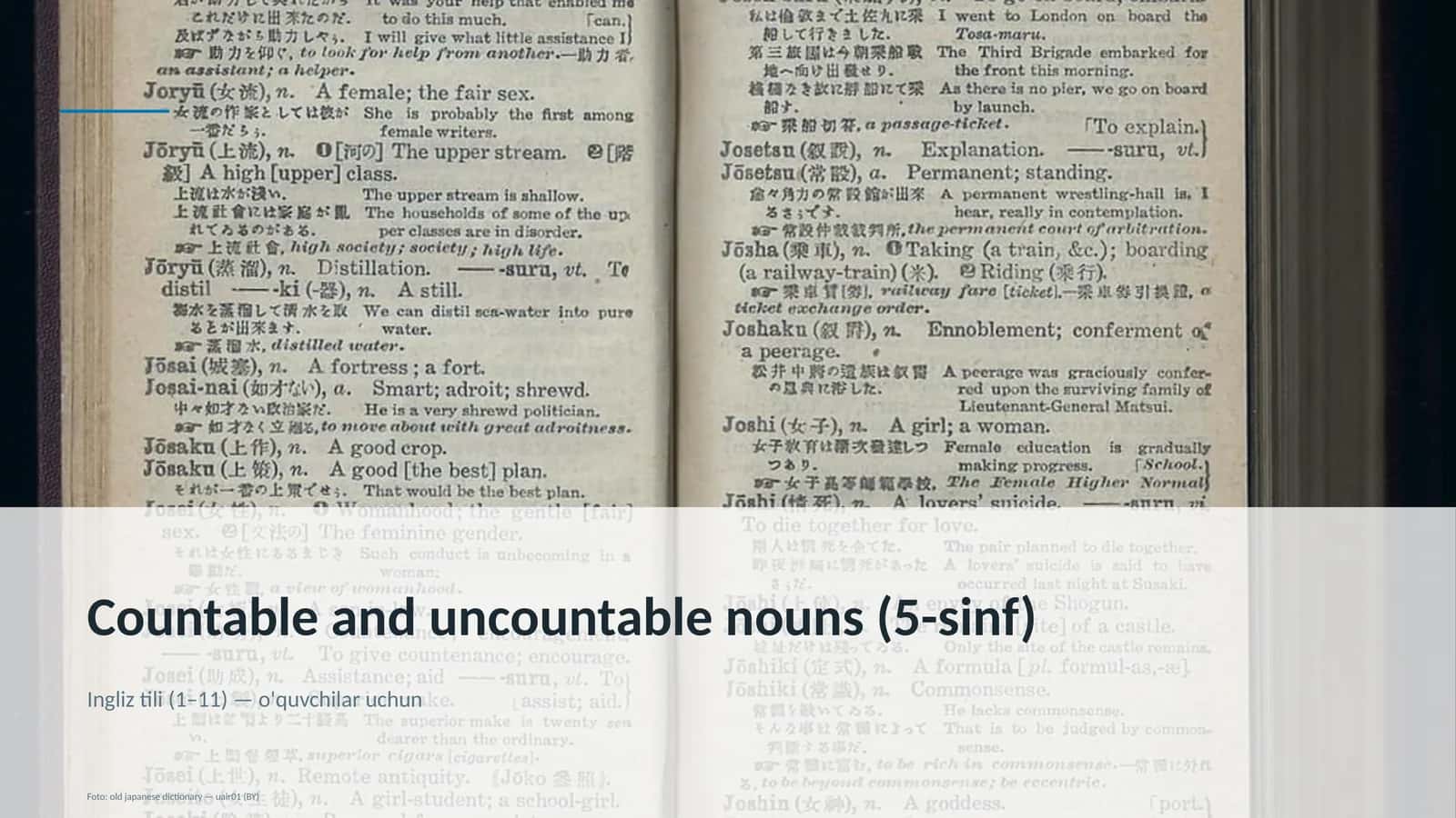Countable and uncountable nouns (5-sinf)