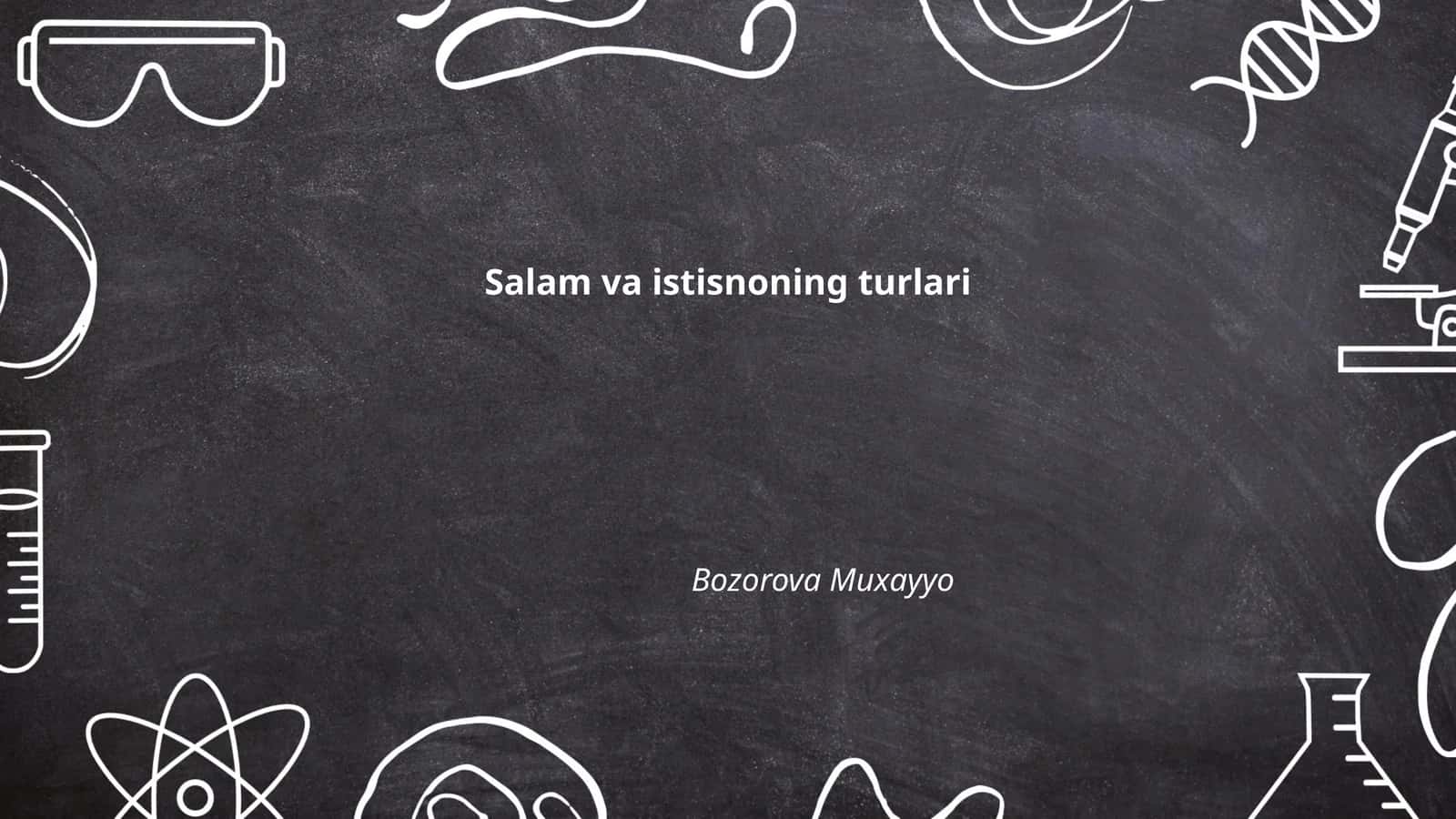 Salam va istisnoning turlari