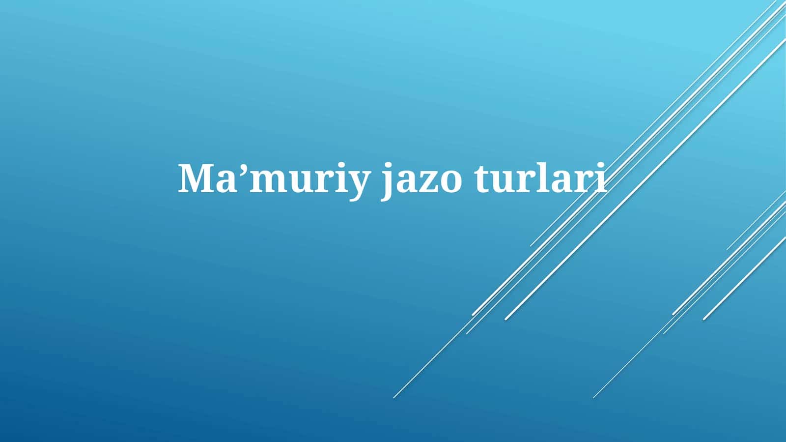 Ma’muriy jazoturlari