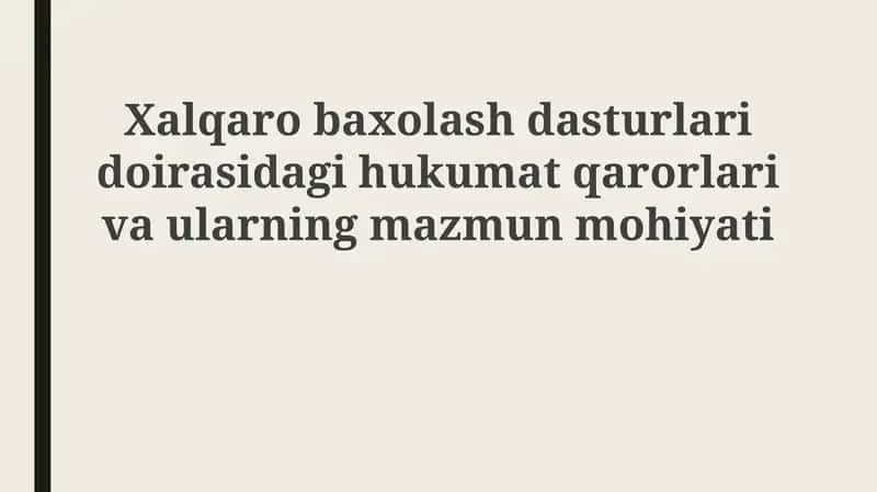 Xalqaro baholash dasturlari