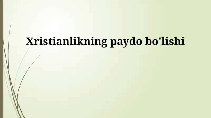 Xristianlikning ildizlari