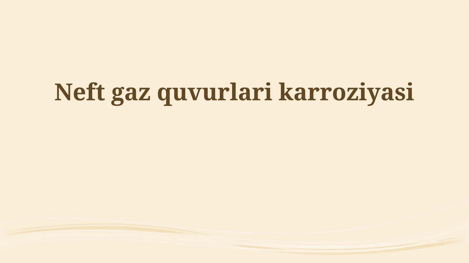 Neft gaz quvurlari karroziyasi