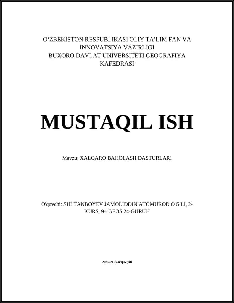 Xalqaro Baholash Dasturlari