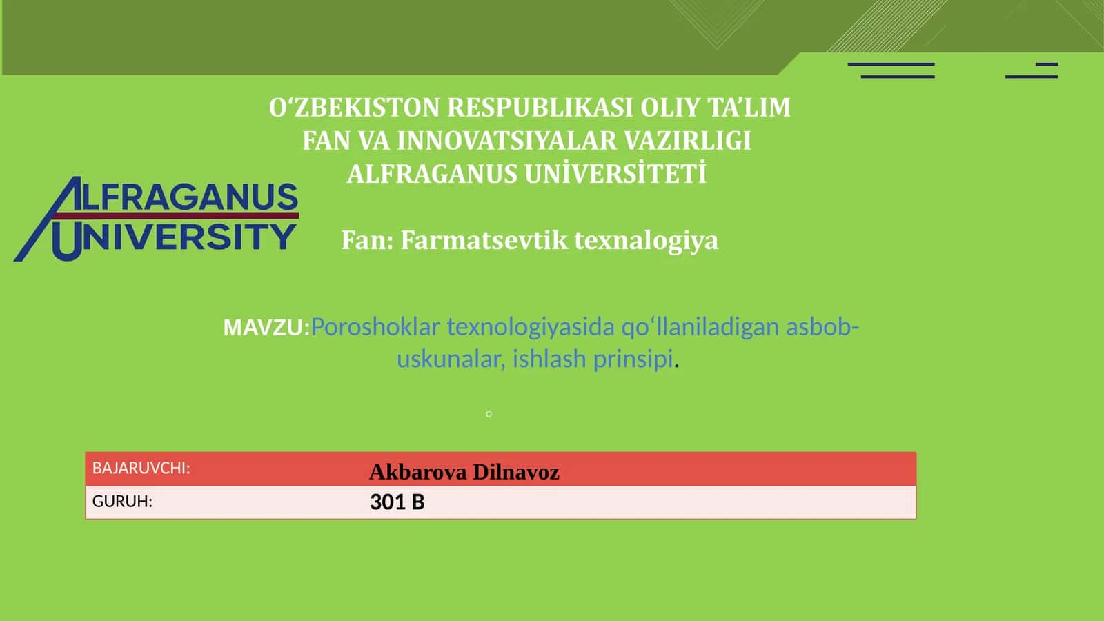 Poroshoklar texnologiyasi
