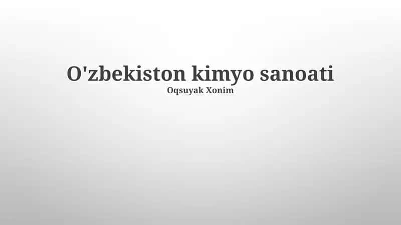 O'zbekiston kimyo sanoati