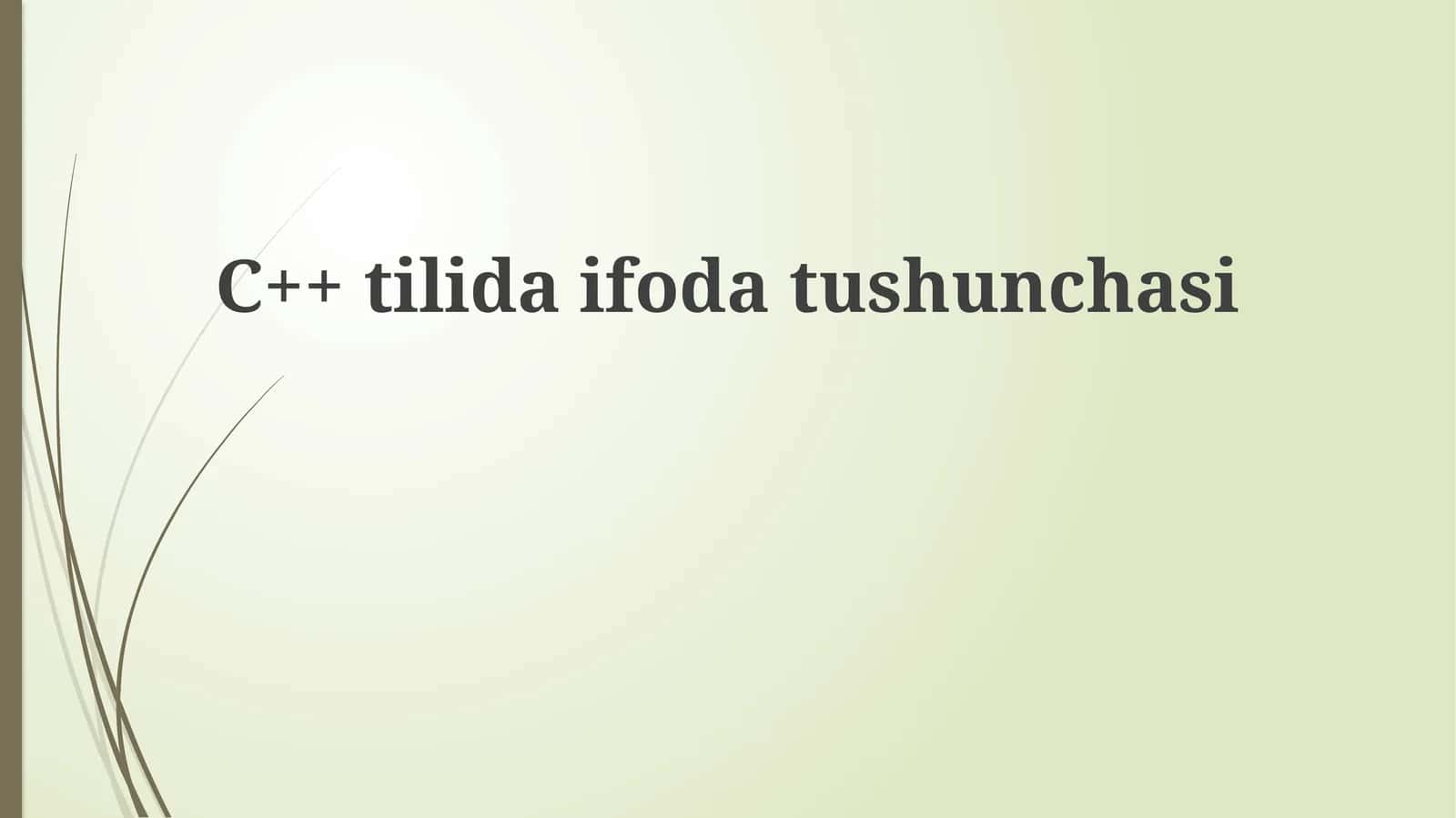 C++ tilida ifoda tushunchasi