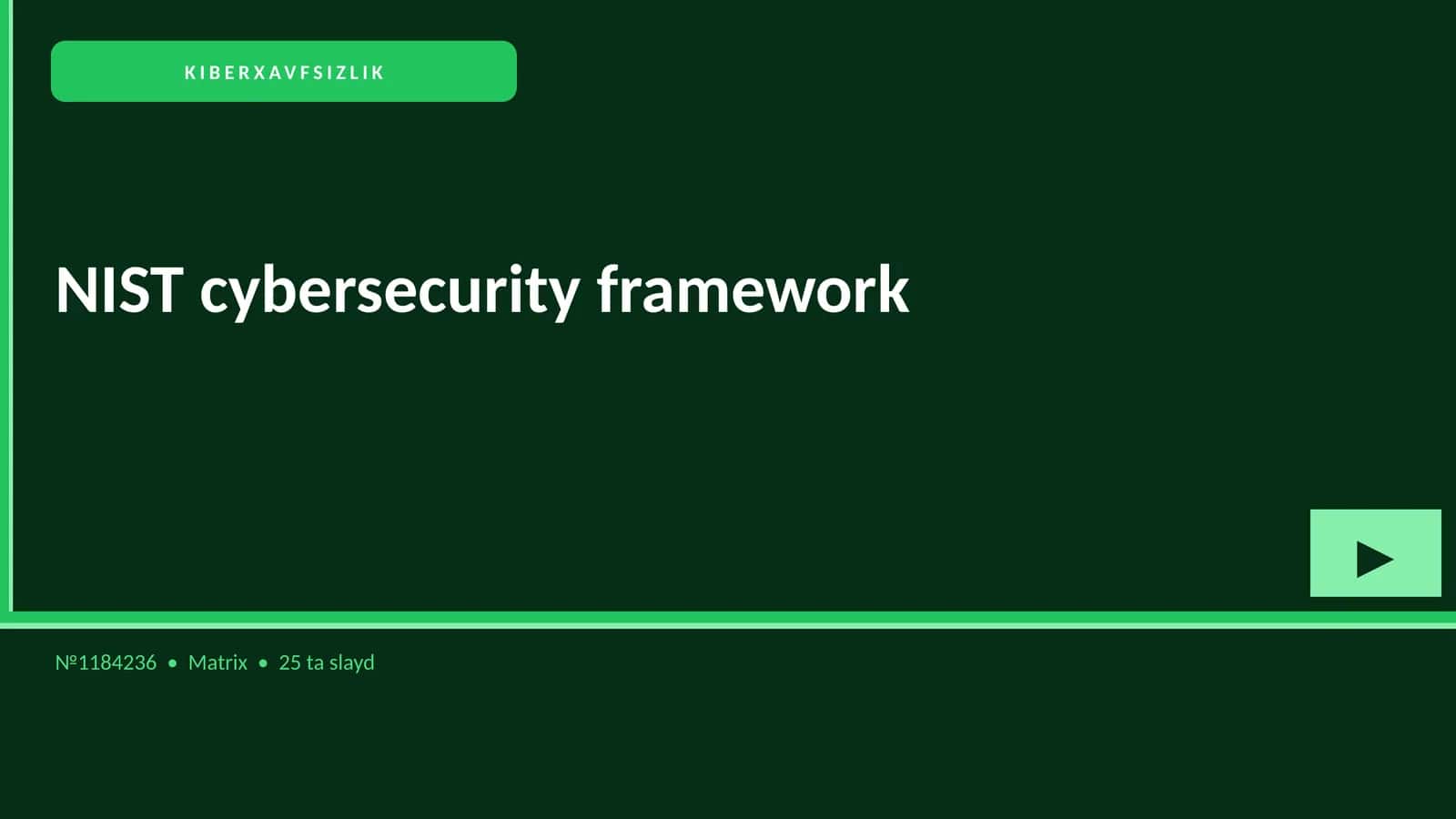 NIST cybersecurity framework