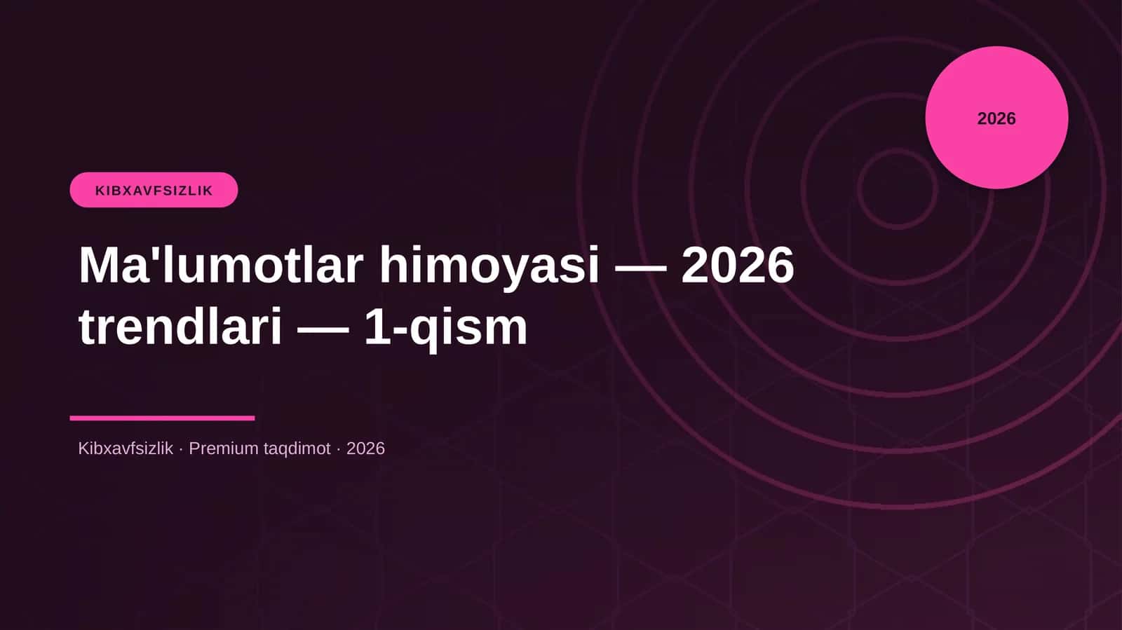Ma'lumotlar himoyasi — 2026 trendlari — 1-qism