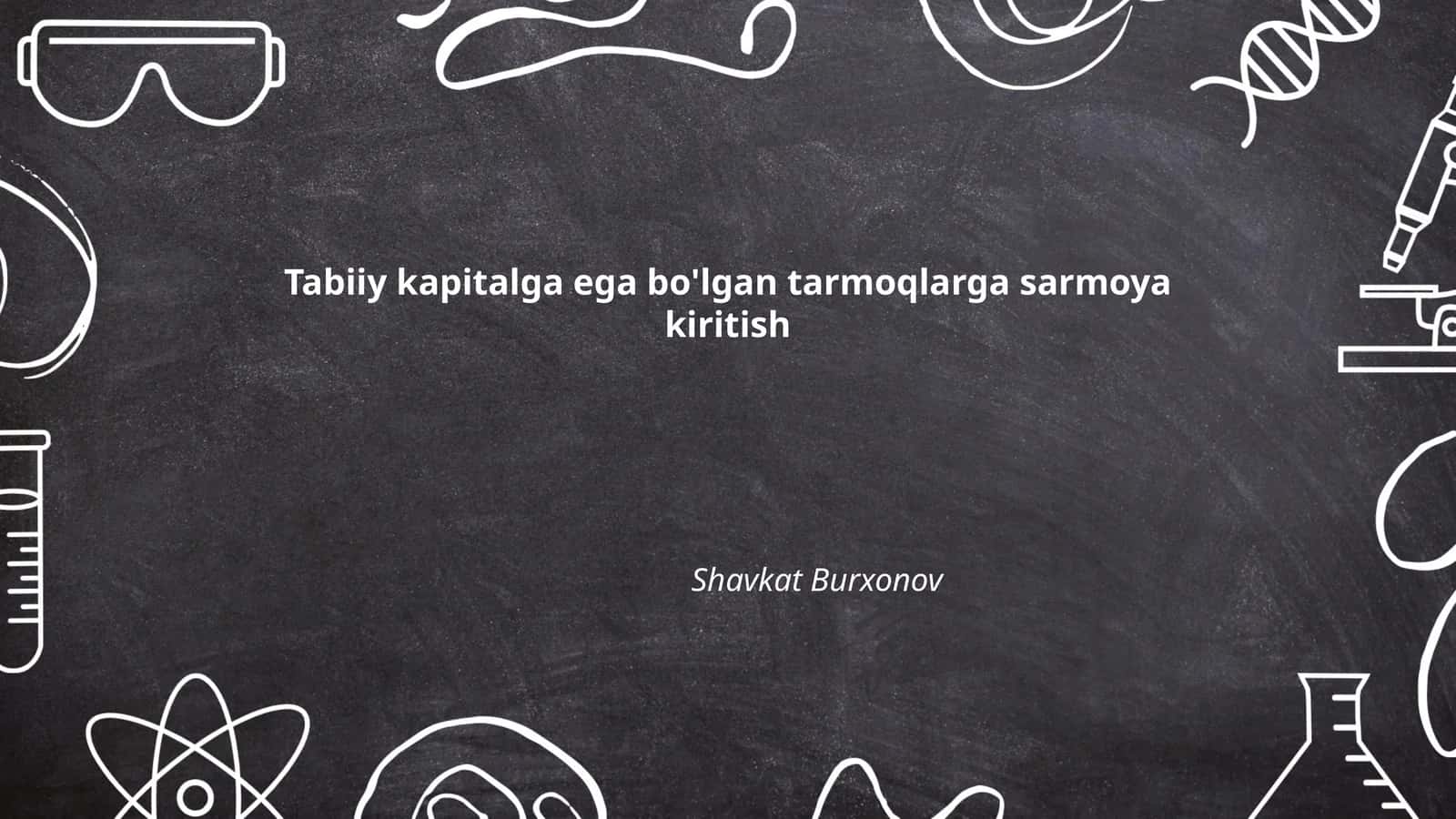 Tabiiy kapitalga ega bo'lgan tarmoqlarga sarmoya kiritish