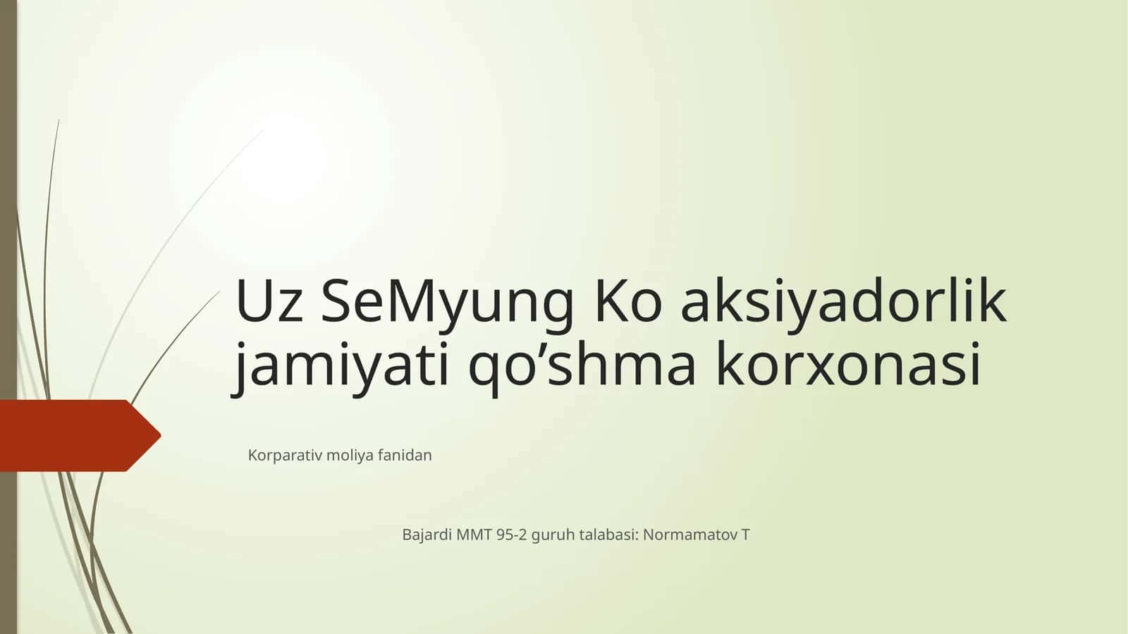 UzSe Myung Ko aksiyadorlik jamiyati qo’shma korxonasi