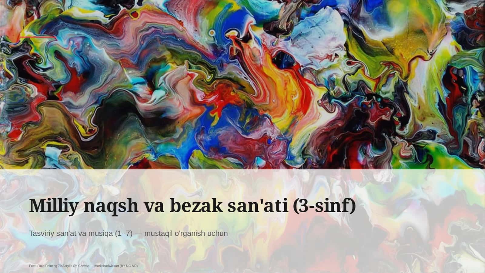 Milliy naqsh va bezak san'ati (3-sinf)