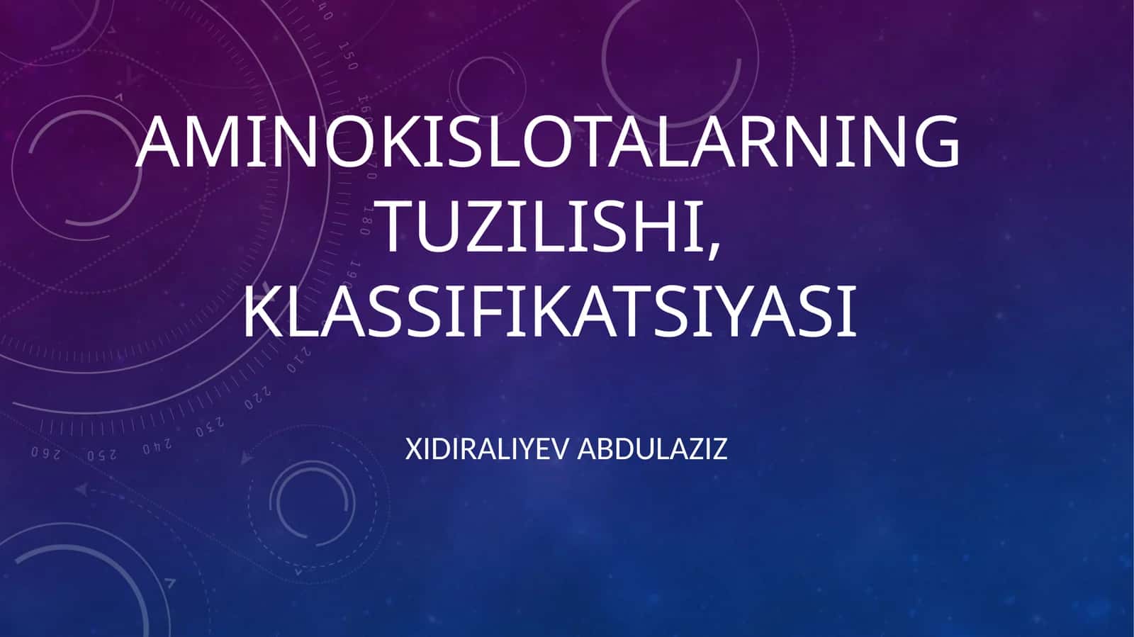 Aminokislotalarning tuzilishi, klassifikatsiyasi