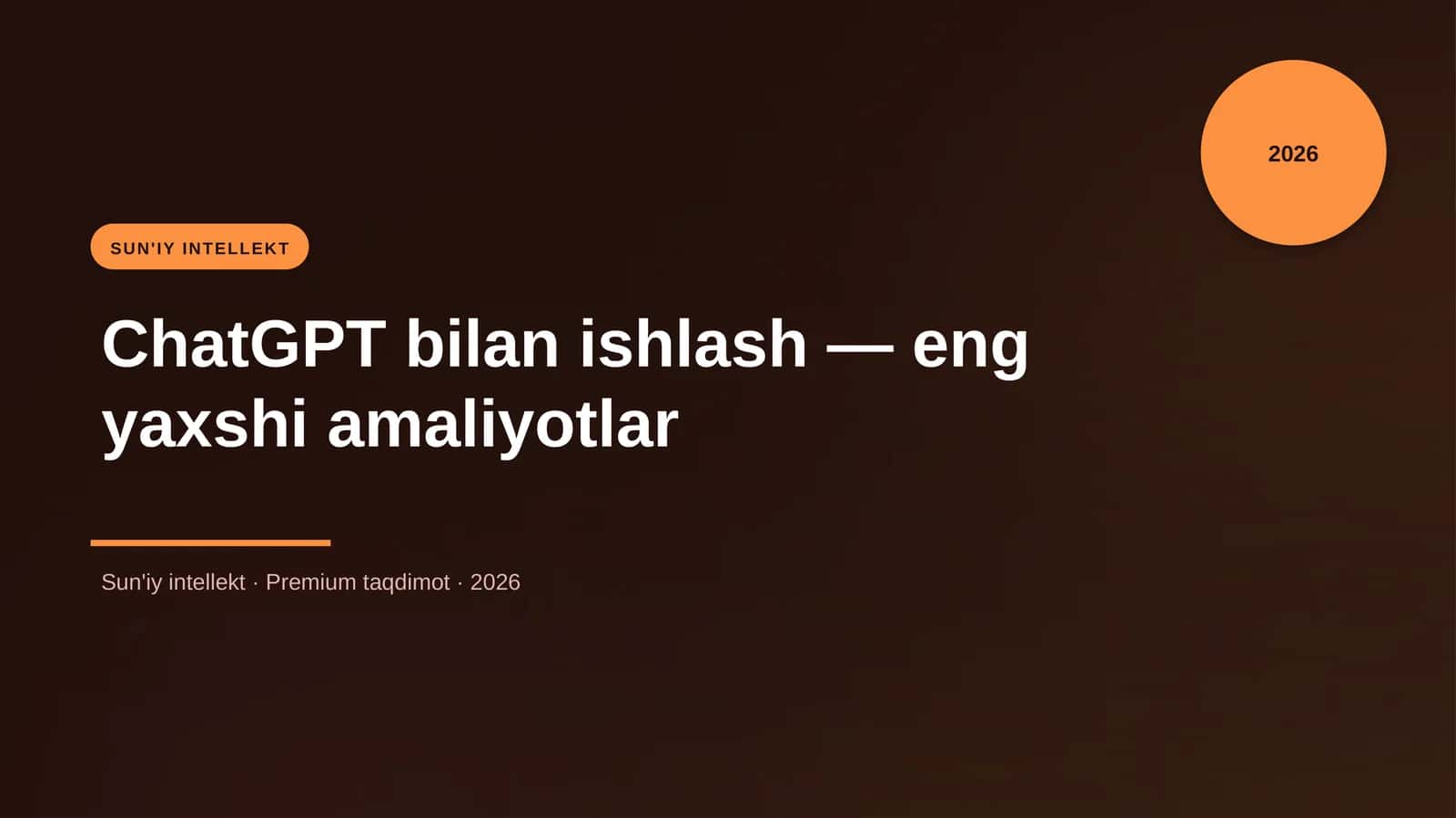 ChatGPT bilan ishlash — eng yaxshi amaliyotlar