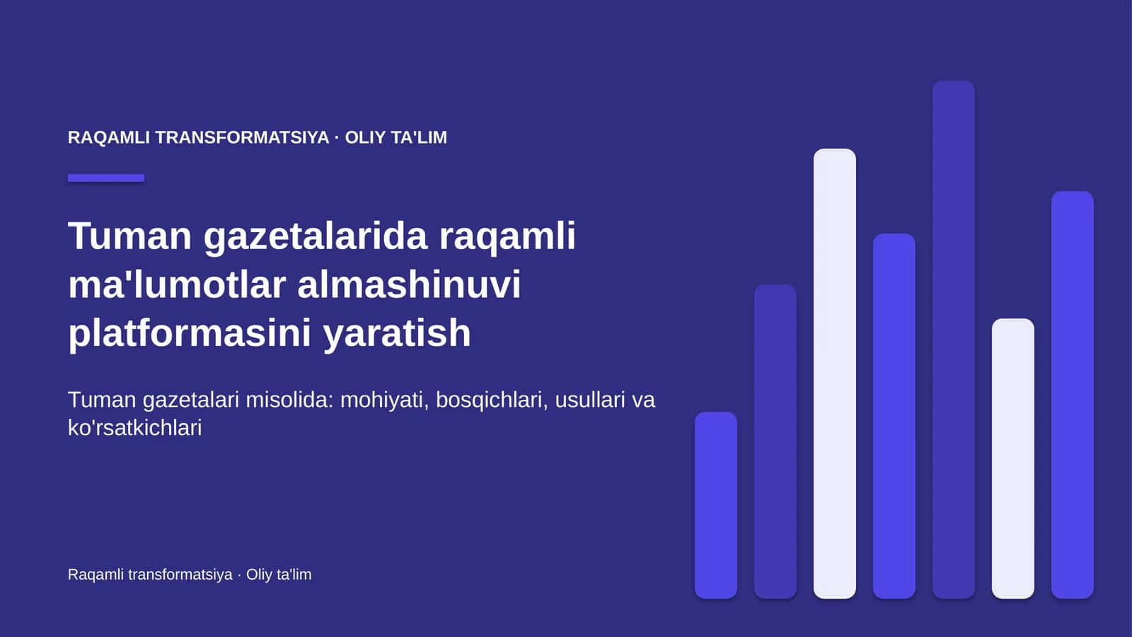 Tuman gazetalarida raqamli ma'lumotlar almashinuvi platformasini yaratish